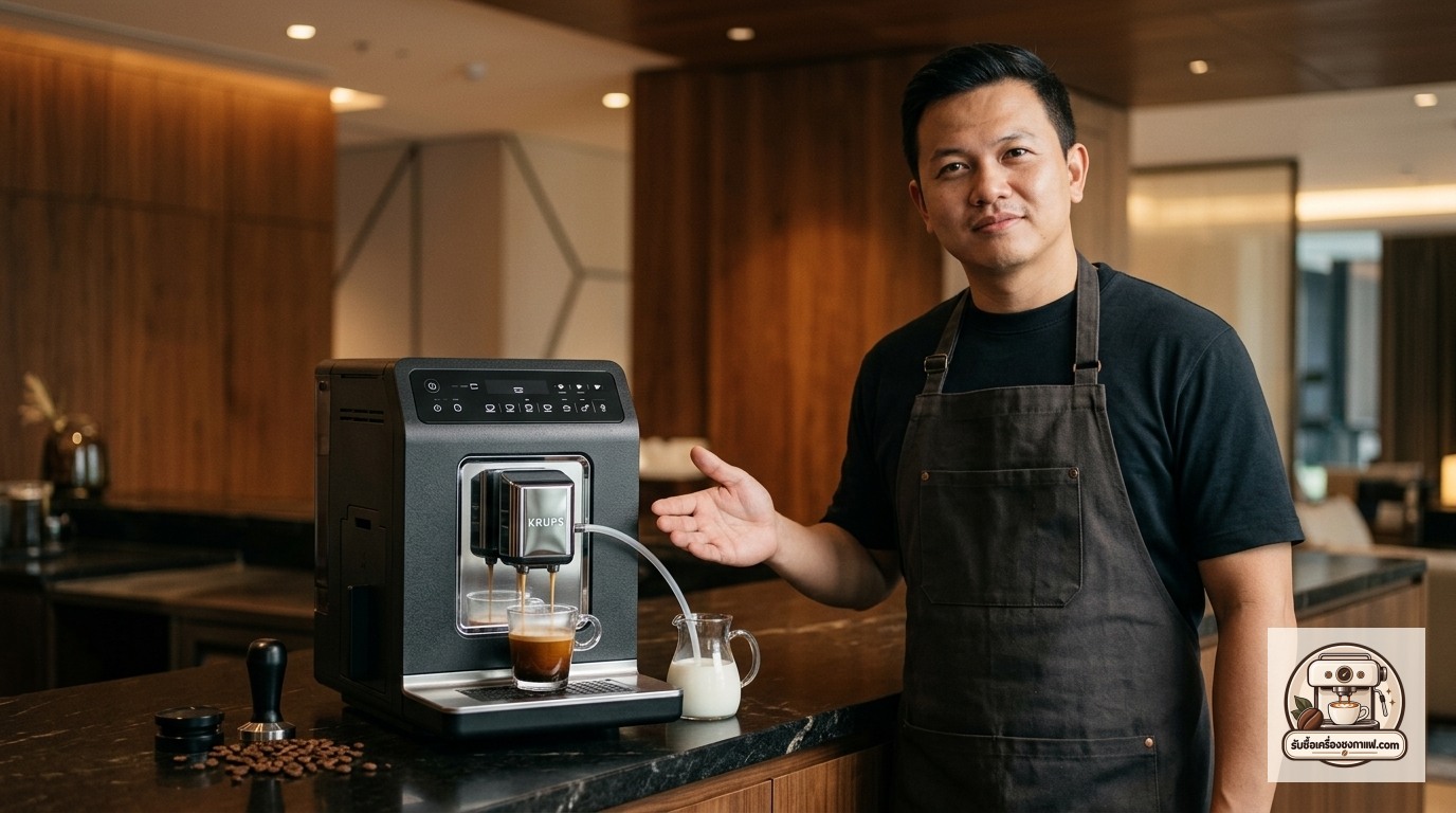 รับซื้อเครื่องชงกาแฟ Krups Evidence Eco-Design ภาพสินค้าและพรีเซนเตอร์