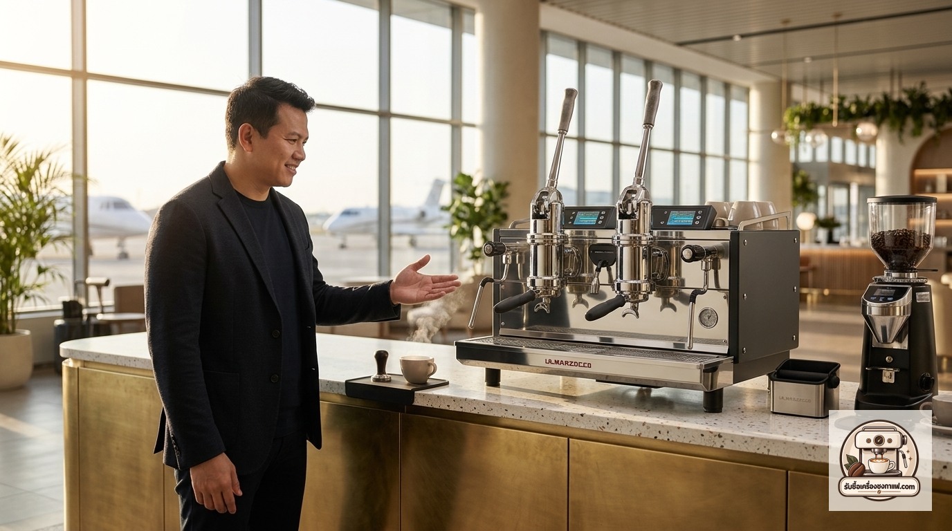 รับซื้อเครื่องชงกาแฟ La Marzocco Leva X ภาพสินค้าและพรีเซนเตอร์