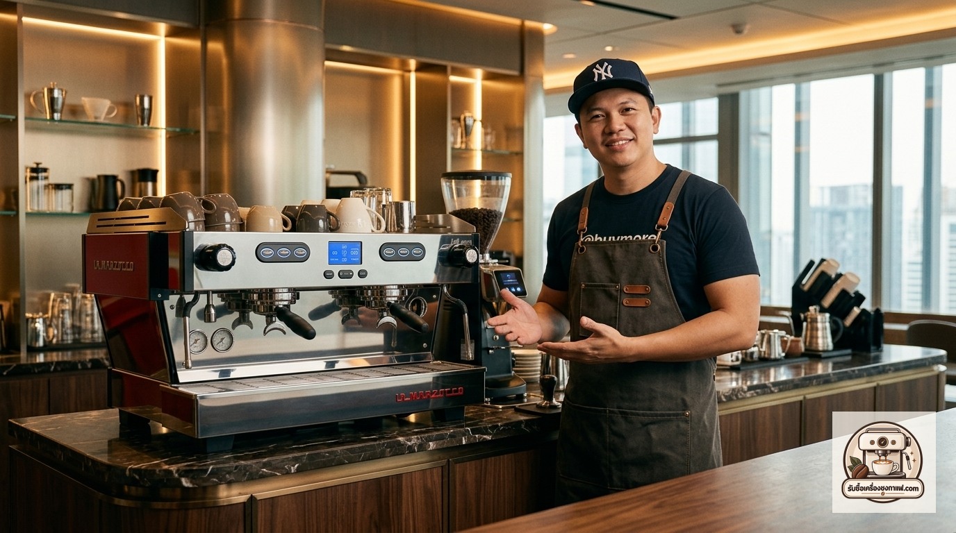 รับซื้อเครื่องชงกาแฟ La Marzocco Linea PB ภาพสินค้าและพรีเซนเตอร์
