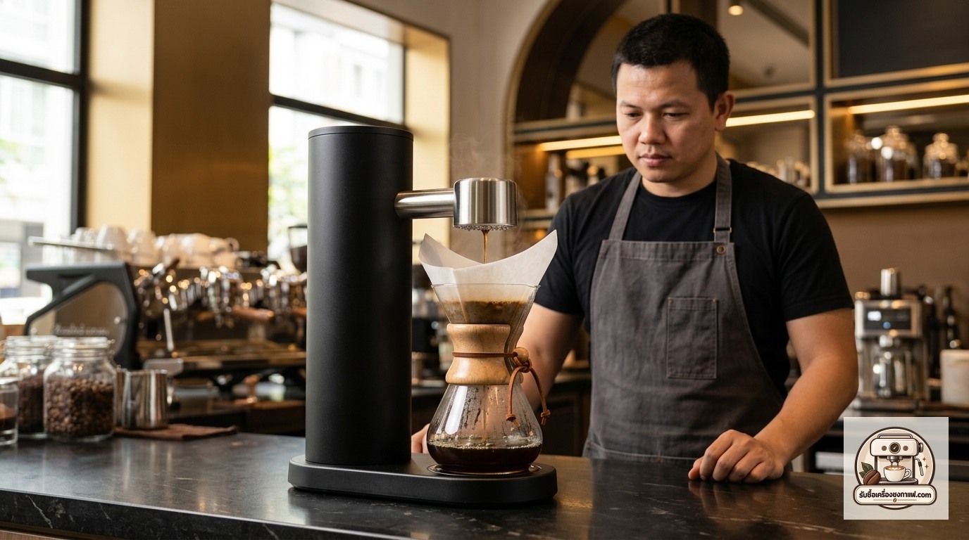 รับซื้อเครื่องชงกาแฟ Marco Ottomatic ภาพสินค้าและพรีเซนเตอร์