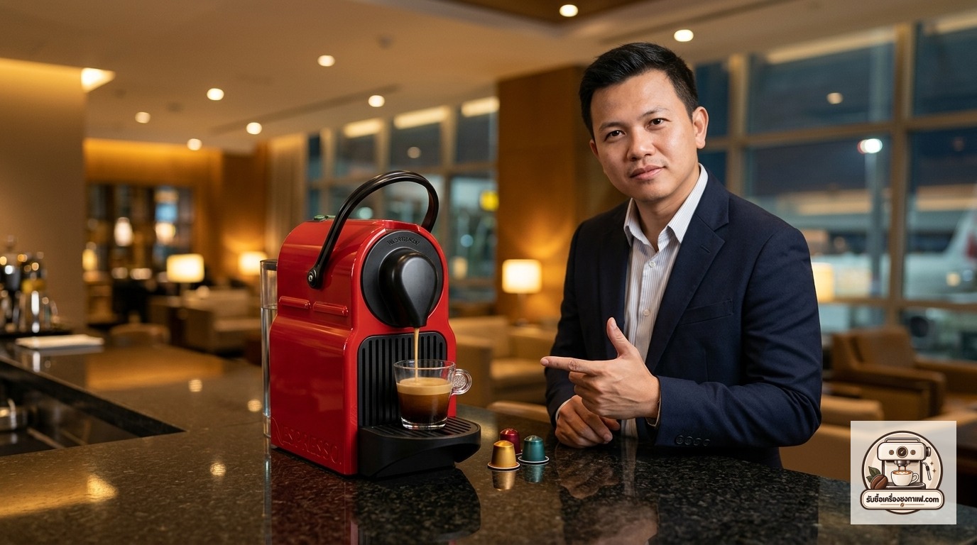 รับซื้อเครื่องชงกาแฟ Nespresso Inissia ภาพสินค้าและพรีเซนเตอร์
